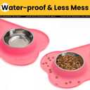 Stainless Steel Dog Bowls with Non-Slip Silicone Mat, Spill Proof Food & Water Bowls Set, Easy Clean Puppy Food Dish, Dishwasher Safe, Suitable for Dogs Cats Pet Under 20lbs, Medium, Pink (Medium-13 oz)