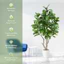 7.6 Feet Fiddle Leaf Fig Artificial Tree with Lush Leafy Foliage in Large Decorative Planter Faux Fake Plants for Home Office Decor Suitable for Indoor Outdoor Use