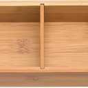 Lipper International Bamboo Drawer Organizer with 3 Removable Dividers, Brown