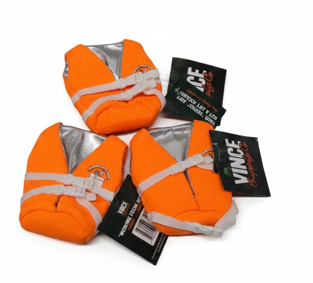 Set Of 3 Puffin Drinkwear orange Life Vest Jacket