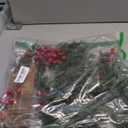 Watayo 45 Pcs Christmas Artificial Pine Branches with Red Berry Stems, 10.5" Faux Evergreen Norfolk Pine Cypress Leaves Stems, Fake Foliage Pine Needles Picks for DIY Craft Garland Home Decor