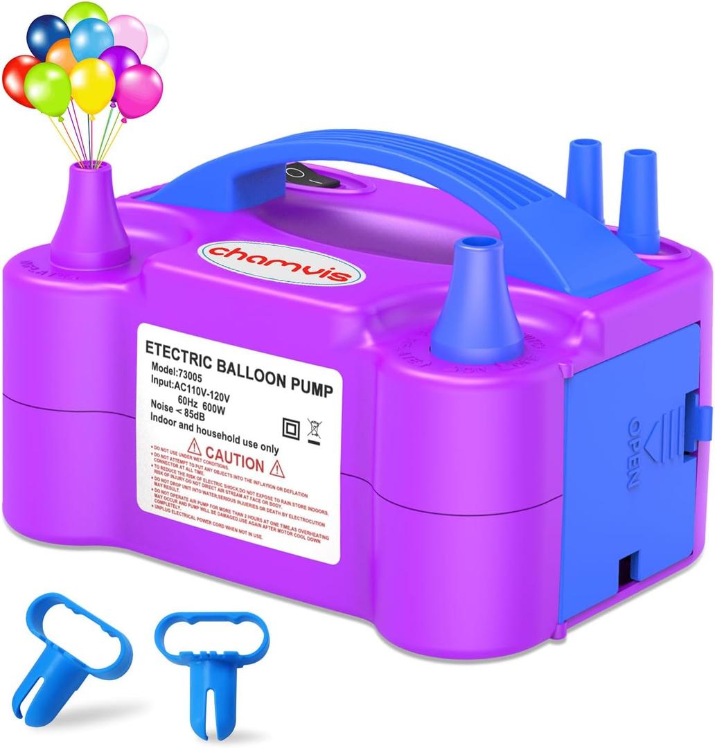 Chamvis Balloon Pump Electric, 110V 600W Balloon Pump Inflate, Air Pump for Balloons: Balloon Blower Machine for Fast and Easy Filling Balloons