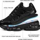 LIANGGO Steel Toe Shoes for Men Women Composite Toe Safety Work Non Slip Industrial Air Cushion Tennis Sneakers Black