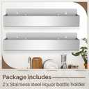 Tanlade 2 Pieces 32 Inch Single Speed Rail Stainless Steel Liquor Bottle Holder Wall Mounted Spray Bottle Rack Drink Rail Shelf for Bars, Silver