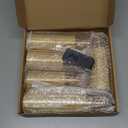 Amagic Flickering Flameless Candles, Battery Operated Candles, Amber Gold Acrylic LED Pillar Candles with Remote and Timer, 3D Wick, Yellow and Blue Glow, D2.2 xH5 5" 6" 7" 8", Set of 5