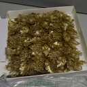 24 Pcs Christmas Gold Glittered Mesh Holly Leaf Artificial Poinsettia Flowers Picks Tree Ornaments 5.9" W for Gold Christmas Tree Wreath Garland Floral Gift Winter Wedding Holiday Decoration