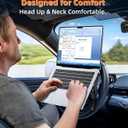 Car Laptop Mount Steering Wheel Tray Holder, Height Adjustable Car Desk for Laptop Computer Tablet, Foldable Portable Lap Laptop Stand for Car Vehicle Workstation Accessories Truck SUV Tesla