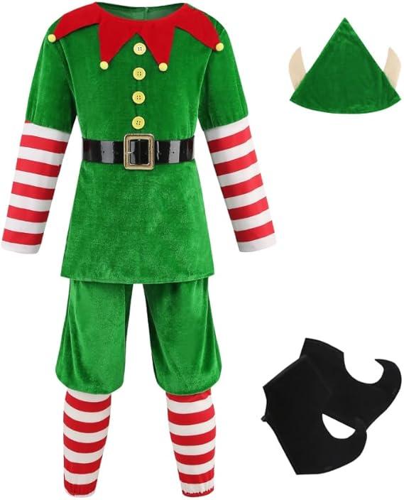 LMYOVE Elf Outfit for Kids, Girls Boys Santa's Helper Costume, Halloween Christmas Elf Outfits Deluxe 5 PCS Set LMYOVE Elf Outfit for Kids, Girls Boys Santa's Helper Costume, Halloween Christmas Elf Outfits Deluxe 5 PCS Set