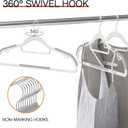 20 Pack Heavy Duty Plastic Hangers, Non Slip Clothes Hangers with Rubber Pads and 360 Hook - Thin Space Saving Hanger, Closet Organizer for Shirt, Pants, Suit, Skirt,Coat - Gray