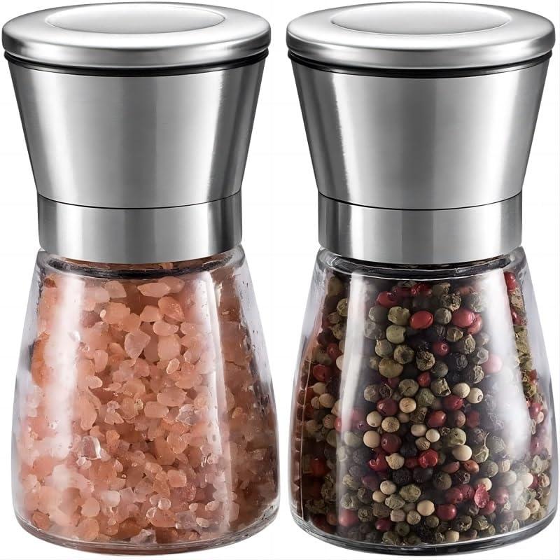 180g capacity salt and pepper mill set with ceramic spice mill with adjustable thickness (13cm*6.5cm)
