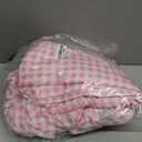 Pink Gingham Twin Sheet Set, 3-Piece Soft Brushed Microfiber Bed Sheets - 16" Deep Pocket Fitted Sheet, Wrinkle & Fade Resistant, Hotel Luxury Bedding