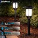 Solar Pathway Lights Outdoor - Pack of 6, 6 Lumens Warm White LED, Bronze Aluminum & Stainless Steel Weather-Resistant Outdoor Solar Lights for Yard, Garden, Walkway Lighting - Easy Stake Installation
