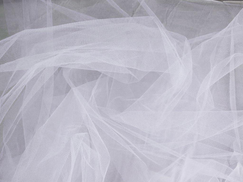 Tulle White 108 Inch Wide Fabric By the Yard (F.E.)