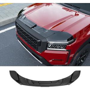 powoq Hood Deflector Compatible with 2022-2026 Nissan Frontier Deflector ABS Glossy Black Shield Hood Protector Replacement for 2022 2023 2024 2025 2026 Nissan Frontier Accessories