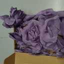 Artificial Silk Roses Flower Heads for Wedding Decorations - 50 Pieces Realistic Bulk Faux Floral for DIY Bridal Shower Arrangements Bridesmaid Bouquets Party Home Centerpieces - Dusty Purple