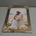 Vintage Gold Framed Jesus Wall Art Jesus Hugging Girl Christian Canvas Prints God Embracing Woman Picture Religious Beliefs Spiritual Painting Poster Artwork for Living Room Bedroom Church