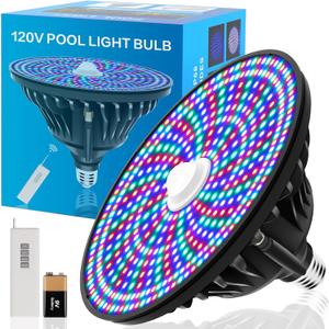 CEDIO Pool Lights for Inground Pool, 120V 90W Color Led Pool Light Bulb for Inground Pool Smart Color Changing Underwater Pool Light with Remote Control, E26/E27 Replacement (Black)