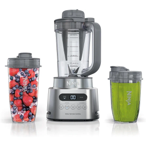 Ninja SS151 TWISTi Blender DUO, High-Speed 1600 WP Smoothie Maker & Nutrient Extractor* 5 Functions Smoothie, Spreads & More, smartTORQUE, 34-oz. Pitcher & (2) To-Go Cups, Gray