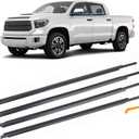 TOP-MAX Window Molding Trim Seal Compatible with 2007-2021 Toyota Tundra Crewmax, 4 Pcs Black Window Weather Stripping Replaces 68210-0C020 68164-0C020 (NOT FIT for Double Cab)