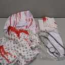 Halloween Unisex Hospital Gown - Bloody Pattern Printed Doctor and Patient Gown Costumes 2026 with Blood Gauze Roll Halloween Couples Costume Set for Scary Cosplay Party Men Women Costume