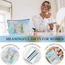 Personalized Gifts Monogrammed Birthday Gifts for Women, Bridesmaid Bachelorette Party Christmas Initial 20 oz Tumbler, Makeup Bag Cup Ballpoint Pens Journal Notebook 6 Set, (Aesthetic Blue Flower H)