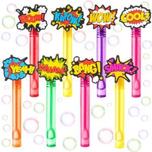 Hero Party Favors for Kids  24PCS POW BAM ZAP Bubble Wands, Great for Birthday Supplies, Piata Fillers, Goodie Bags & Classroom Rewards