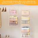 Yuyetuyo 5 Tier Hanging Closet Organizer Separable Hanging Closet Shelves with 4 Hooks 2 Adjustable Dividers, Wire Storage Basket Bins for Clothing Sweaters Socks Dolls Handbags, Foldable