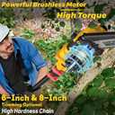 Cordless Pole Saw 3 in 1 6&8Inch Mini Chainsaw Compatible with DeWALT 20V Max Battery, 15ft Max Reach, Brushless Motor Telescoping Electric Pole Saw Combo for Tree Trimming Pruning(No Battery)