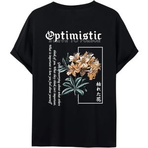 COZYEASE Men's Letter Graphic Tee Casual Short Sleeve Round Neck Summer Shirt Streetwear Top (M)