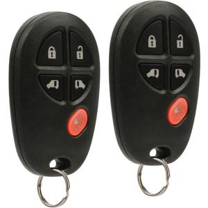 Key Fob Keyless Entry Remote fits 2004-2016 Toyota Sienna (GQ43VT20T 5-Btn, Set of 2)