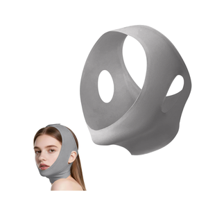 Collagen Face Sculpt Wrap, Skin-Friendly and Breathable, Reusable Face Mask for Wear While Sleeping, Supports Jawline Sculpting & Firming (Light Gray)
