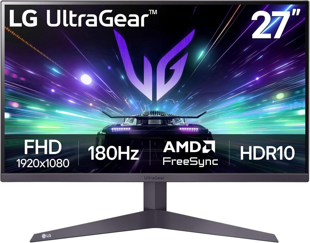 LG 27GS50F-B 27-inch FHD (1920 x 1080) Ultragear Gaming Monitor with 180Hz, 1ms MBR, HDR10, AMD FreeSync, HDMI, DisplayPort, 3-Side Virtually Borderless Design, Black