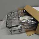 Over the Sink Expandable Dish Drainer Drying Rack In Stainless Steel for Small Kitchen, Counter Space Saving Modern Compact Metal Above Plate Dryer Strainer, Adjustable Hanging Inside Drain Holder (Black)