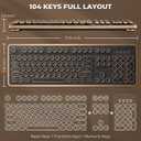GLENCREAG RK104 Retro Mechanical Keyboard, Wired Full-Size 104 Keys with Typewriter Round Keycaps, Wooden Grain, N-Key Rollover, Green Linear Switches, Ideal for Retro Lovers