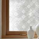 OHTMERU Window Privacy Film Decorative Non-Adhesive, Reusable, Anti-Glare, 23.6 X 118.1 inches