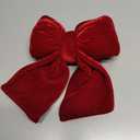 STOBAZA Large Red Velvet Bow Pendant Wall Hanging Festive Home Party Decor Elegant Christmas Wreath Bow Ornaments for Outdoor Indoor Display