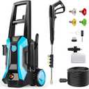 GREENER Electric Pressure Washer 4500 PSI, 4 Quick Nozzles, 2.4GPM, 23FT Outlet Hose, 16FT Power Cord, Power Washer Electric Powered with Soap Cannon for Car, House, Driveway, Patio Cleaning-Blue