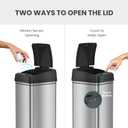 iTouchless 13 Gallon Patented Sensor Trash Can with AC Adapter & Odor Filter, Original Inventor 50L Automatic Kitchen Garbage Bin, Fingerprint-Proof Stainless Steel, Pet-Proof Lock, Soft-Close, Silver