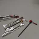 WILLBOND 6 Pcs Chinese Hair Sticks Japanese Vintage Wooden Chopsticks Accessories for Women Asian Floral Stick Classic Retro Tassel Flower Pins Handmade for Long Hanfu Hair (Vintage Red Tassel)