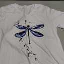 White Summer Clothes for Women, Polyester Spring Shirts for Women 2024, Short Sleeve Tshirts Shirts for Women Graphic, Blouses for Women Business Casual, Dragonfly Work Summer Shirts for Women 2024, L