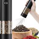 Electric Pepper or Salt Grinder,Adjustable Coarseness Salt & Pepper Mill,With LED Light,Easy to Clean,Battery Powered,One Handed Operation,Kitchen Essential1 pack/black