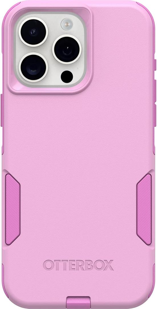 OtterBox iPhone 15 Pro MAX (Only) Commuter Series Case - Run Wildflower (Pink), Slim & Tough, Pocket-Friendly, With Port Protection