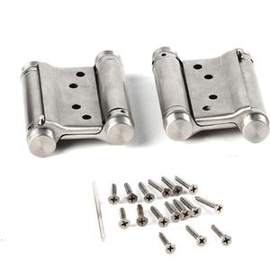 2Pcs Double Action Spring Hinge, Stainless Steel Self Closing Door Hinges, 3 inch Home Furniture Hardware for Saloon, Cafe Door, Swing Door