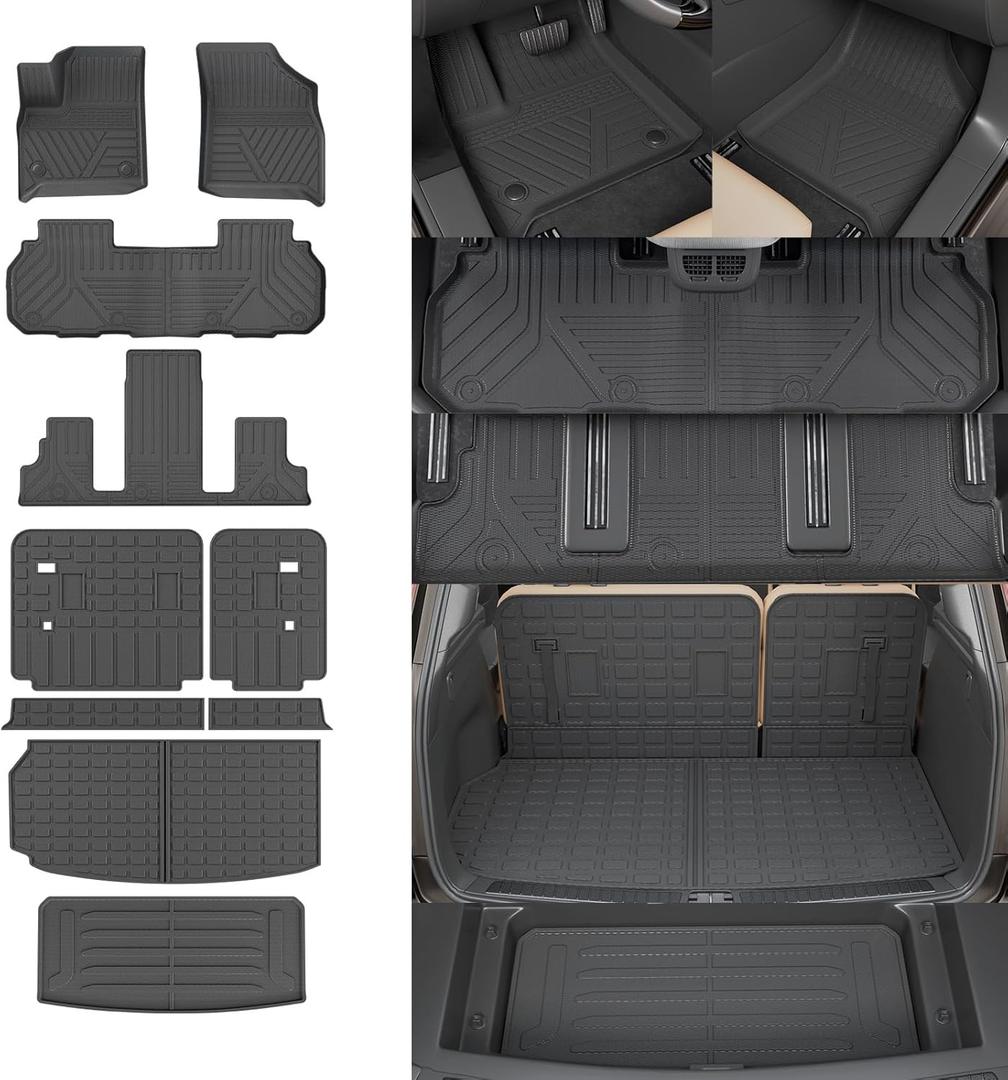 7 Seats Floor Mats Compatible with 2024 2025 2026 Chevrolet Traverse (NO Limited) Cargo Liner Cargo Mat Sub Trunk Mat Back Seat Cover Chevy Traverse Accessories (Floor Mats Full Set 10 PCS)