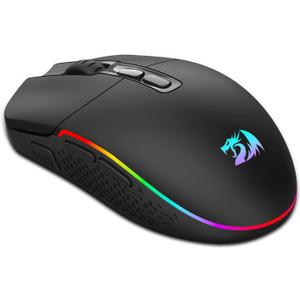 Redragon Wireless Gaming Mouse, Bluetooth/2.4Ghz/USB-C Wired RGB Backlit Gamer Mouse, 24000 DPI, Fully Programmable, Rapid Fire Key, Rechargeable Computer Mouse for Laptop PC Mac, Black