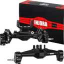 INJORA +5mm Diamond Portal Axles with Lay Down Servo Mount & Links for 1/18 RC Crawler TRX4M Upgrade(Black)