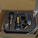 LED Bathroom Sink Faucet, 3 Colors Changing Waterfall Faucet 3 Hole 8 Inch Widespread,Dual Crystal Handles Basin Mixer Tap, Chrome Vanity Mixer Tap with Supply Hose