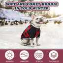 BEAUTYZOO Dog Sweaters for Small Medium Large Dogs, Dog Hoodie Warm Fleece Dogs Winter Clothes Cute Stylish Boy & Girl Dog Sweatshirts, Red Sport Coats Baseball Uniform Jackets for Puppy, SM (S/M (Back: 14",Chest: 19"))
