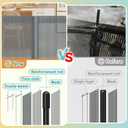200'' Retractable Baby Gates Extra Wide, 42'' Extra Tall Retractable Dog Gate, 16 FT Grey Indoor/Outdoor Retractable Gate with Reinforcement Rods for Garage, Doorways, Stairs, Decks, Driveway, Patio