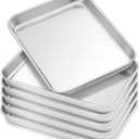 HaWare 7.3" x 5.3" x 0.8" Kids Plates, 6-Piece Stainless Steel Toddler Plates, Metal Dinner Dish for Children, Feeding Baking Camping Tray, Reusable Dinnerware, Non-toxic, Oven Safe & Dishwasher Safe